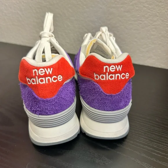 New Balance 574 Purple and Red Sneakers - Picture 6 of 9